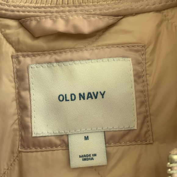 Old Navy quilted puffer, bomber jacket, light pink mauve pocket zip up packable - Picture 11 of 12